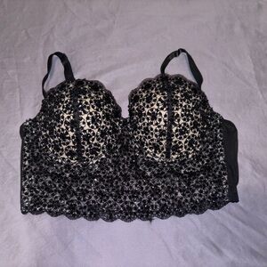 Bebe Bustier Sequin Bra Top